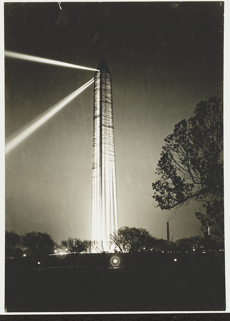 Wash Monument Armistice night 1921 National Photo Company Collection